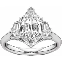 14K White Gold 3 3/4 CTW Lab-Grown Diamond Three-Stone Engagement Ring – Image 3