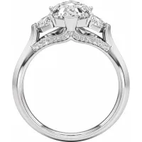 14K White Gold 3 3/4 CTW Lab-Grown Diamond Three-Stone Engagement Ring – Image 2
