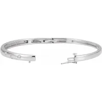 14K White Gold 1/2 CTW Natural Diamond Bangle 6 3/4" Bracelet – Image 1