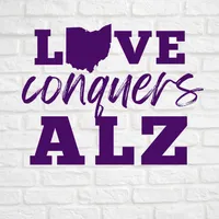 Alzheimer’s Awareness Accent Coaster – Love Conquers ALZ