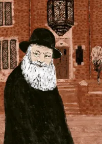 The Lubavitcher Rebbe – Outside 770 – Image 1