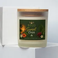 Sunset Oasis Natural Coconut Wax Candle 8 Oz | Tropical Sunset Scented Candle5 – Image 2