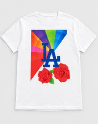 LA Rainbow & Roses – Standard T-Shirt, M, White