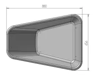 PI-BR65 Replacement Plastic Wheelbarrow Bucket – 65L Heavy Duty HDPE Tub – Image 3