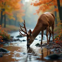 Deer Drinking From a Stream – Image 3