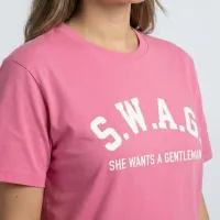S.W.A.G. Gentleman Women’s T Shirt - Baby Pink – Image 2