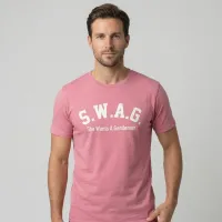 S.W.A.G. Gentleman T Shirt - Baby Pink – Image 5
