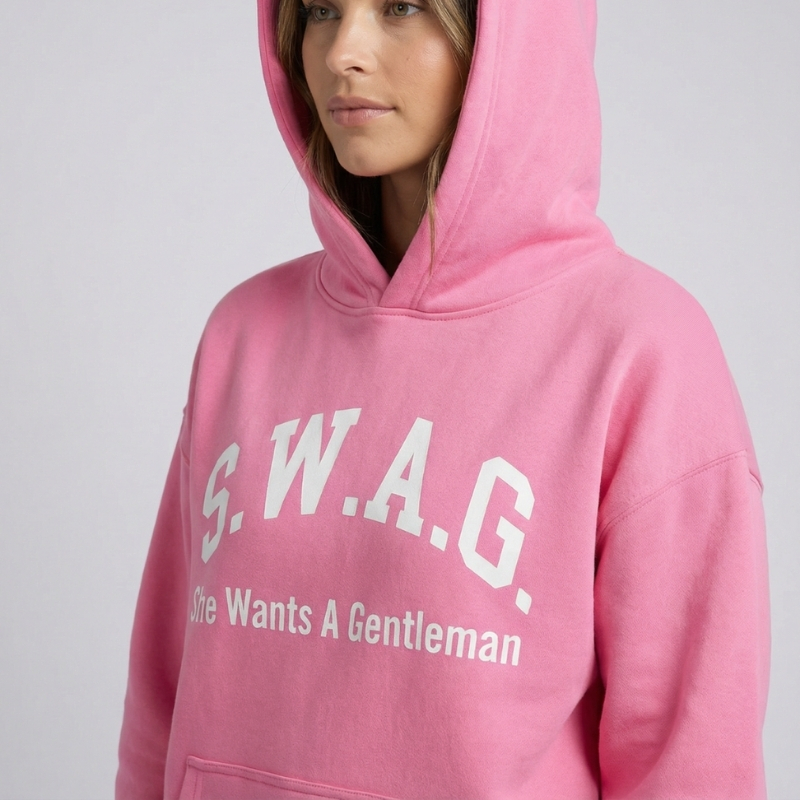 S.W.A.G. Gentleman Women’s Hoodie - Baby Pink – Image 2