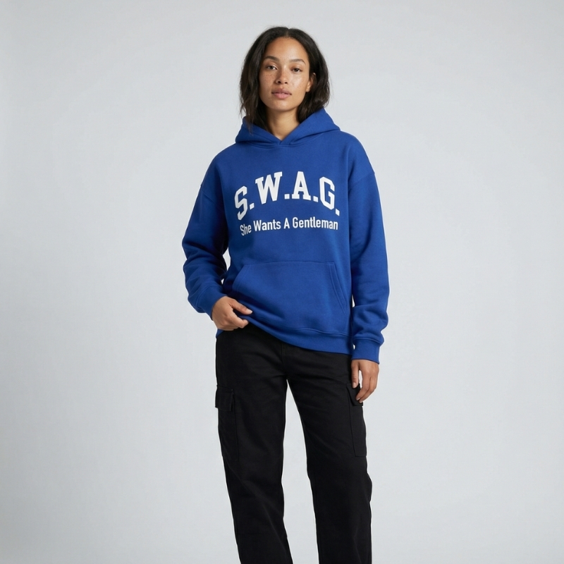 S.W.A.G. Gentleman Women’s Hoodie - Blue – Image 4