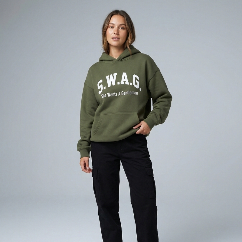 S.W.A.G. Gentleman Women’s Hoodie - Olive – Image 4