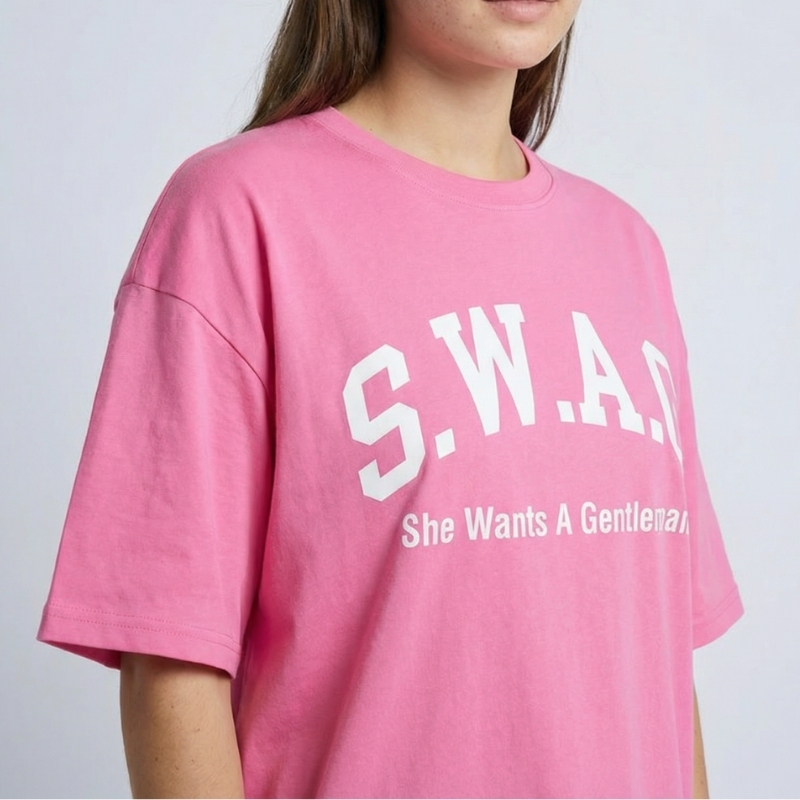 S.W.A.G. Gentleman Women’s Oversized Tee - Baby Pink – Image 2