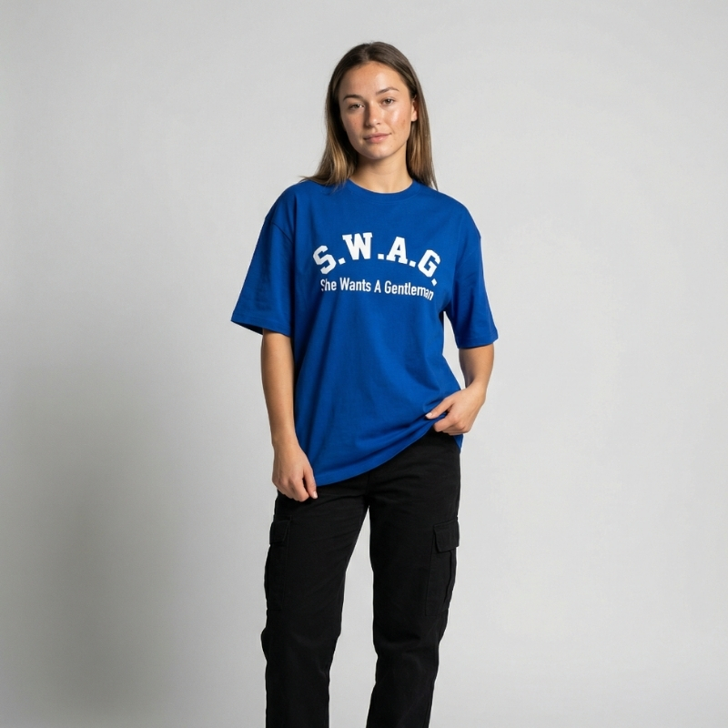 S.W.A.G. Gentleman Women’s Oversized Tee - Blue – Image 4