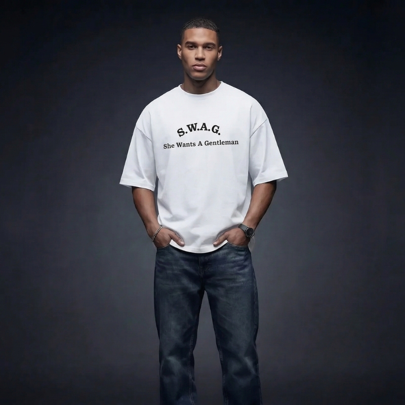 S.W.A.G. Gentleman Oversized Tee – S, White
