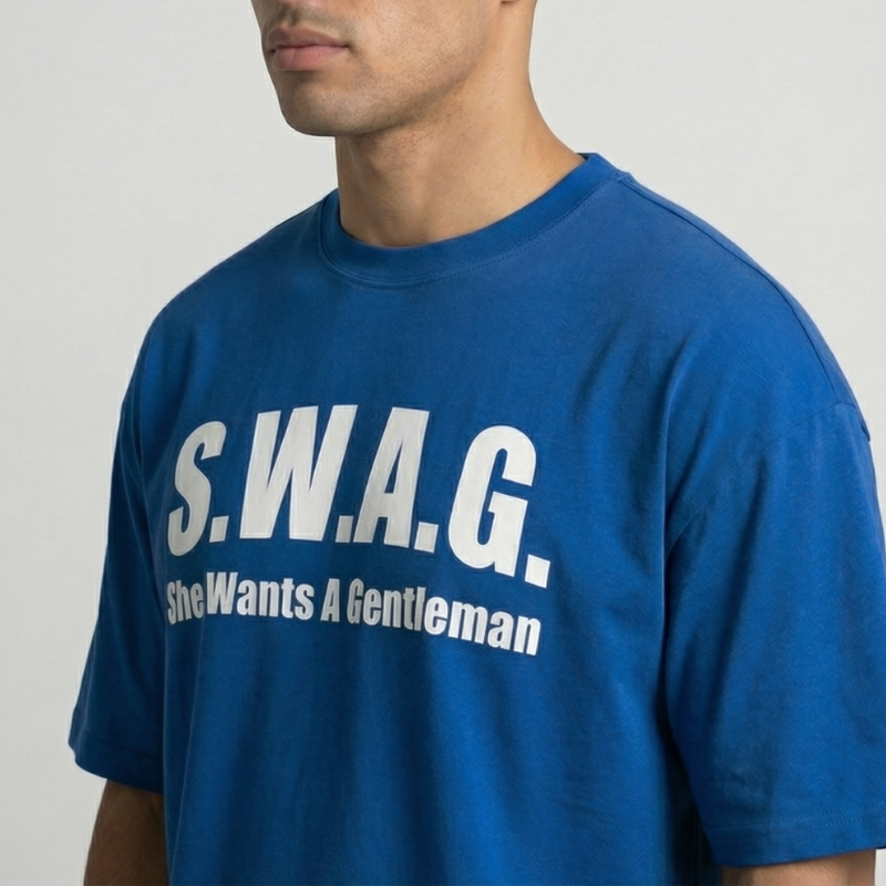 S.W.A.G. Gentleman Oversized Tee - Blue – Image 2