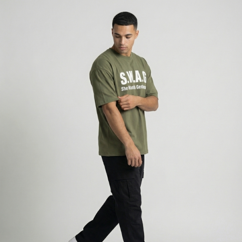 S.W.A.G. Gentleman Oversized Tee - Olive – Image 3