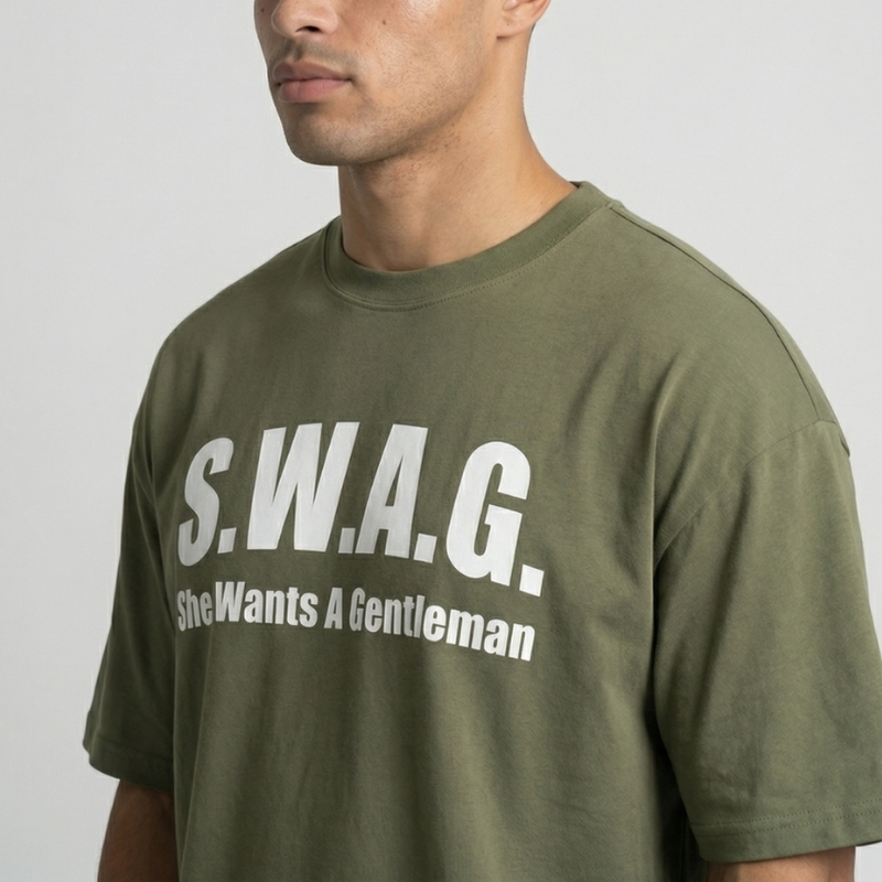 S.W.A.G. Gentleman Oversized Tee - Olive – Image 2