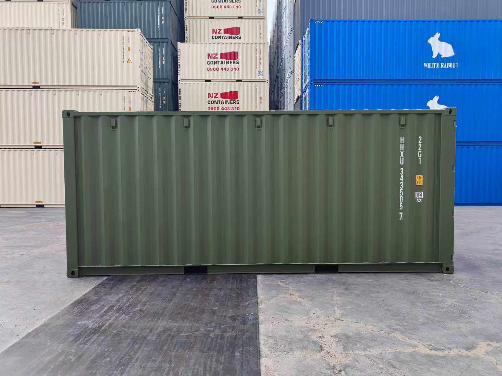 20 ft Standard - Halifax – Olive Green | RAL 6003, Open Side 2-Door
