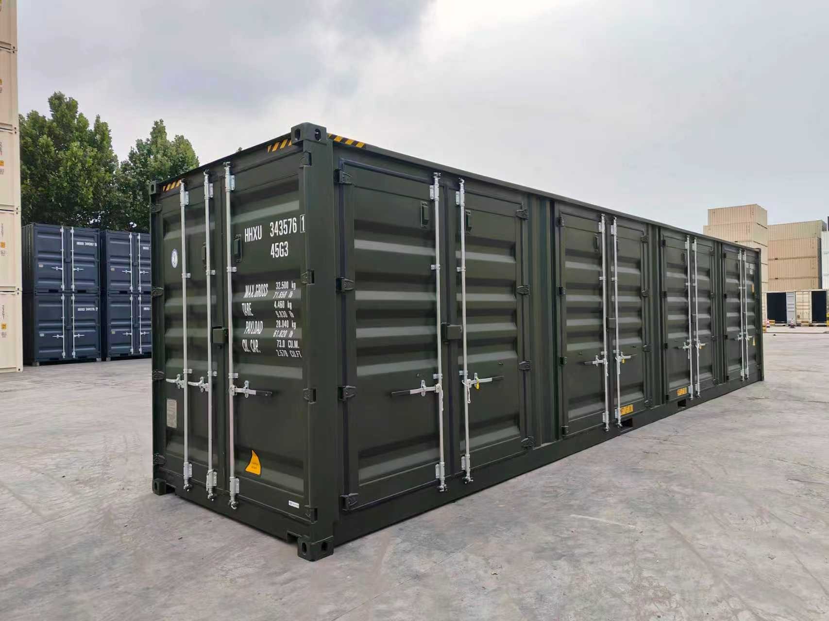 40 ft High Cube - Halifax – Bottle Green | RAL 6007, Open Side 4-Door