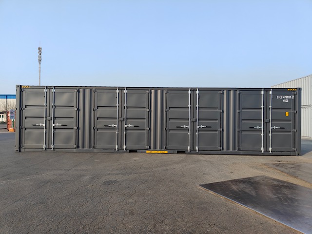 40 ft High Cube - Halifax – Slate | RAL 7015, Open Side 4-Door