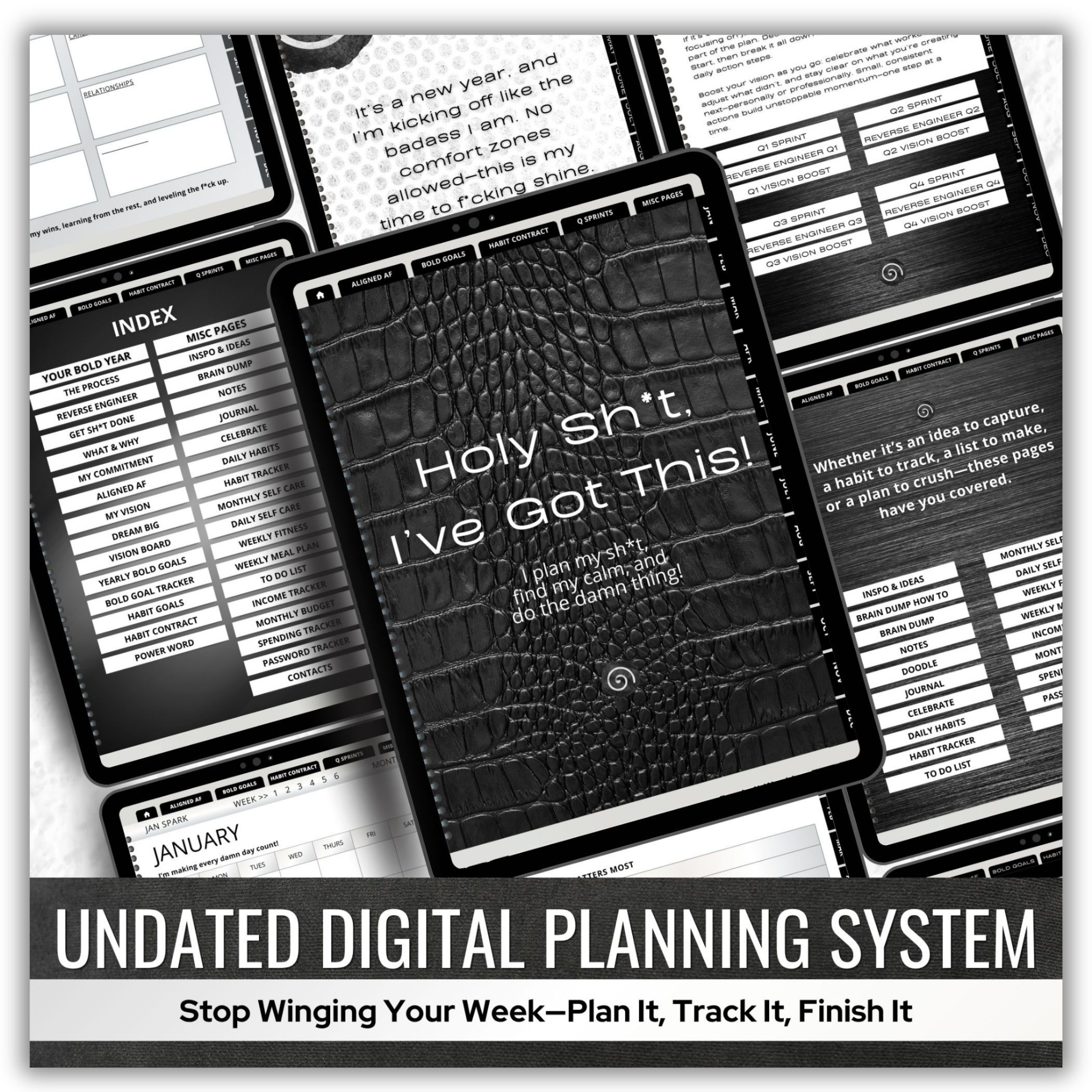 Undated Digital Planning System: Holy Sh*t I've Got This! – Image 1