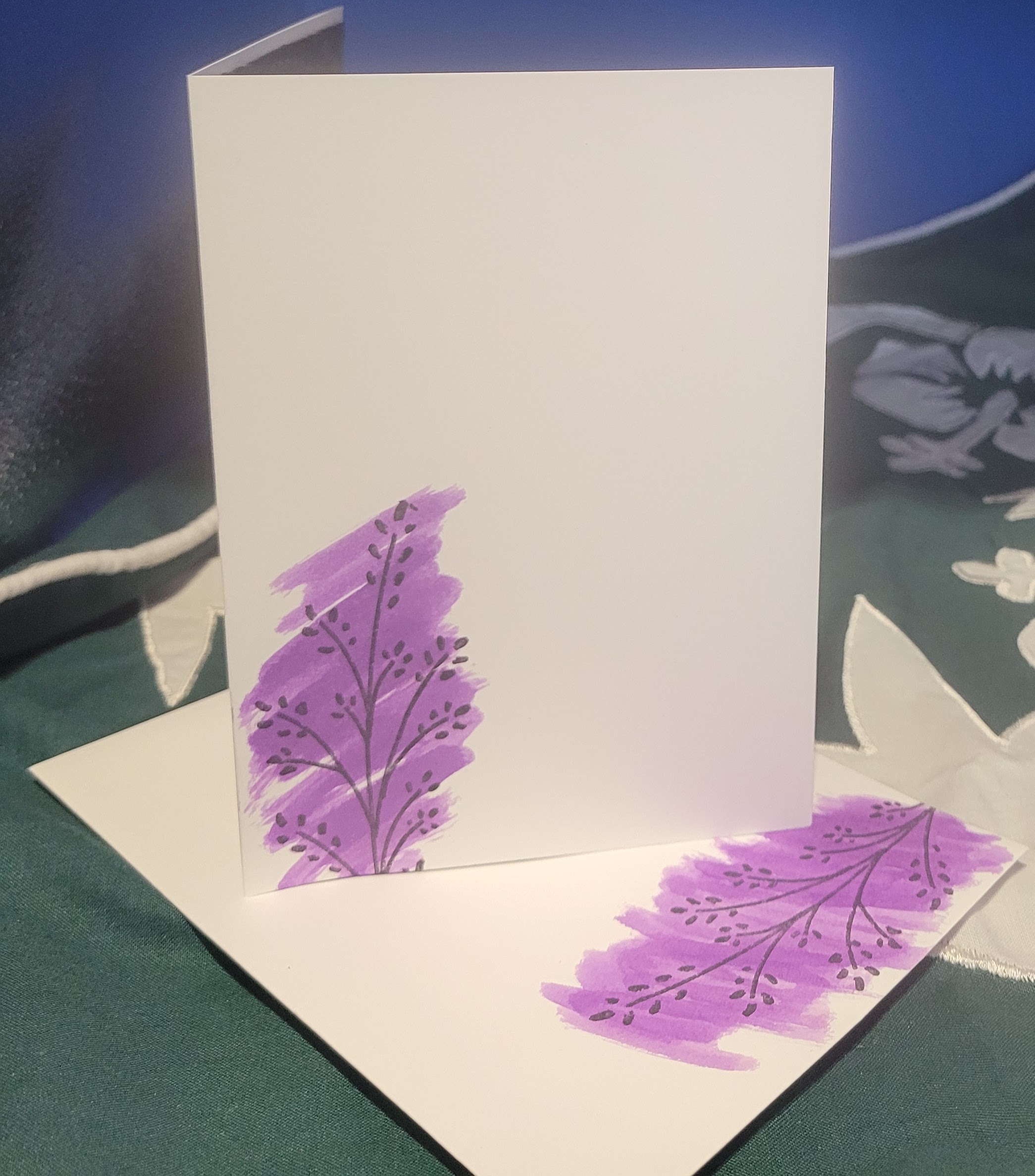 Y15 - Handcrafted Thank You Card - Gorgeous Grape Arches & Blueberry Bushel – Image 3