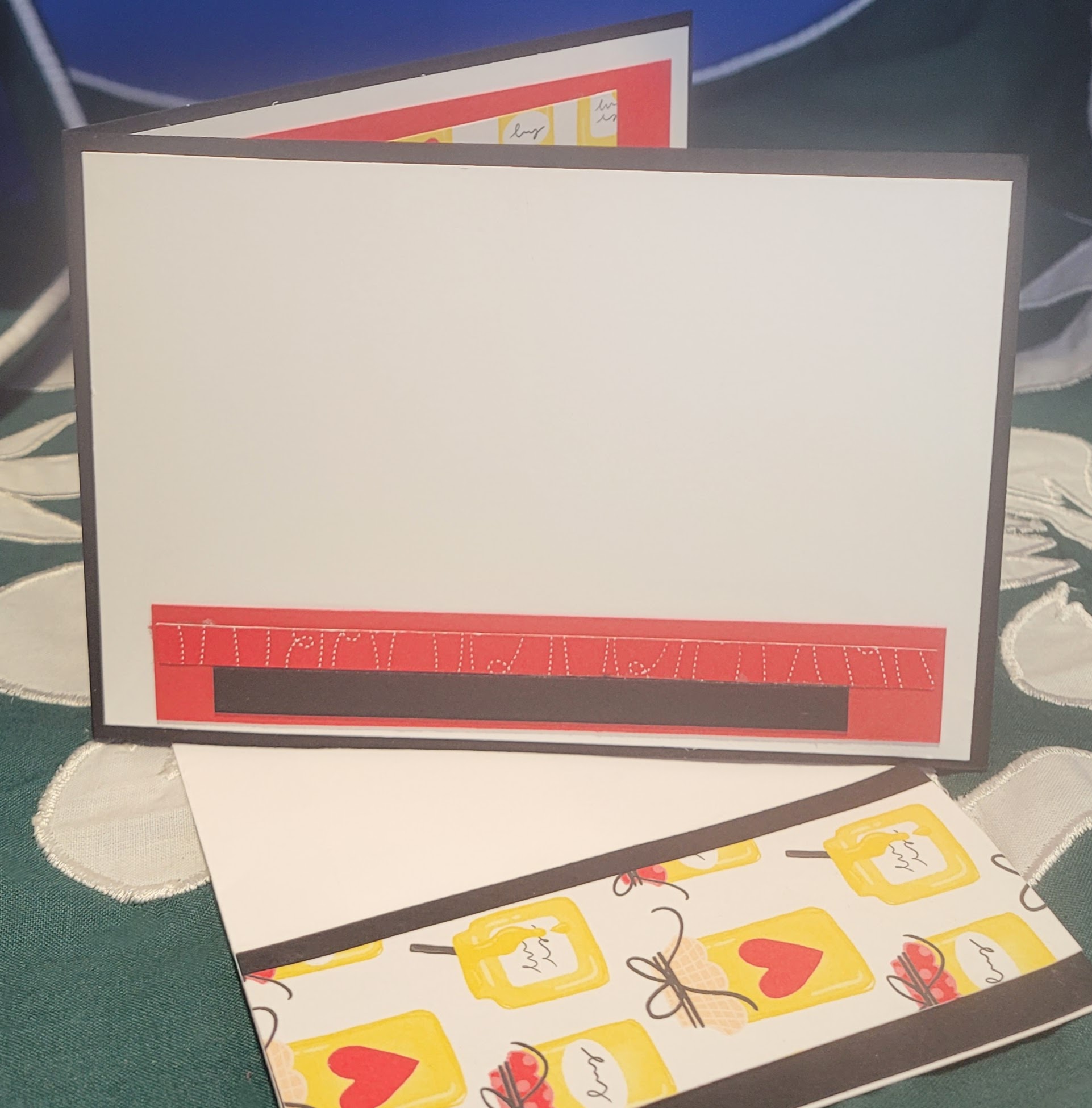 Y20 - Handcrafted Thank You Card - Honey & Jam Pots on Poppy Parade – Image 3