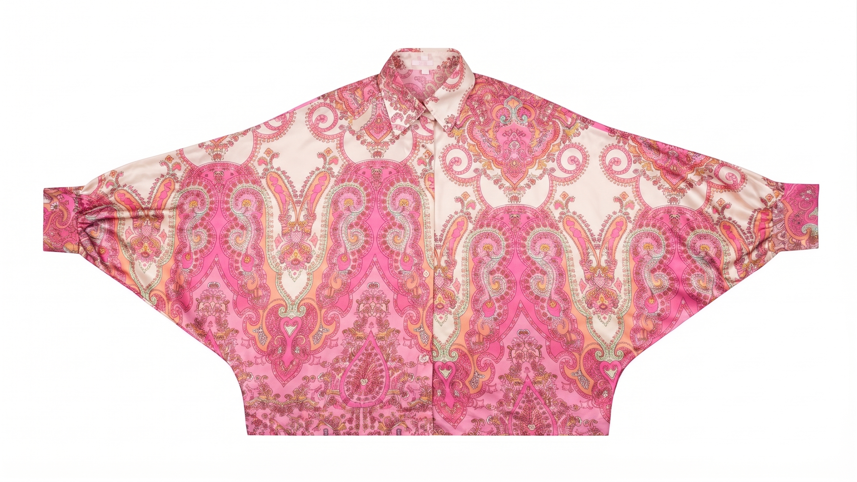 Pink Paisley Silk Top & Pants Set – Image 5