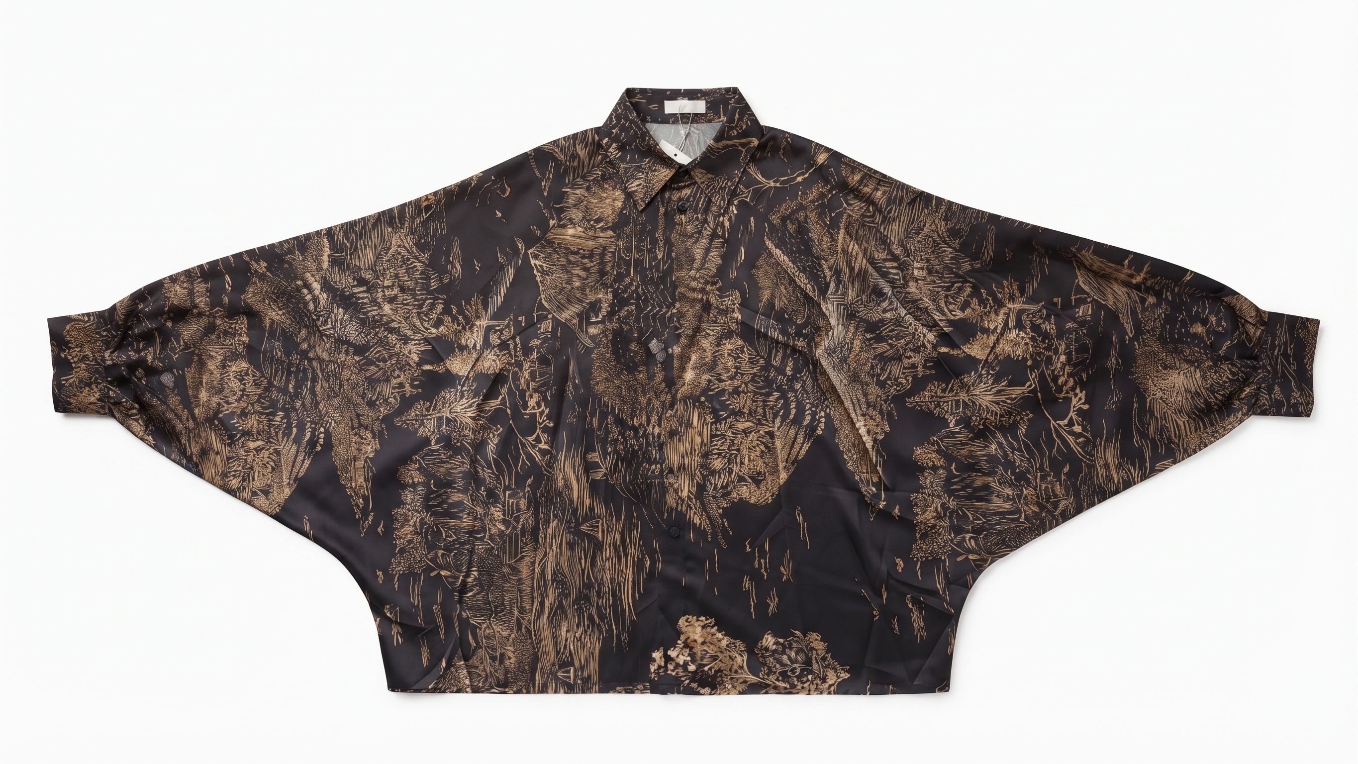 Black Safari Print Silk Top & Pleated Pants Set – Image 4