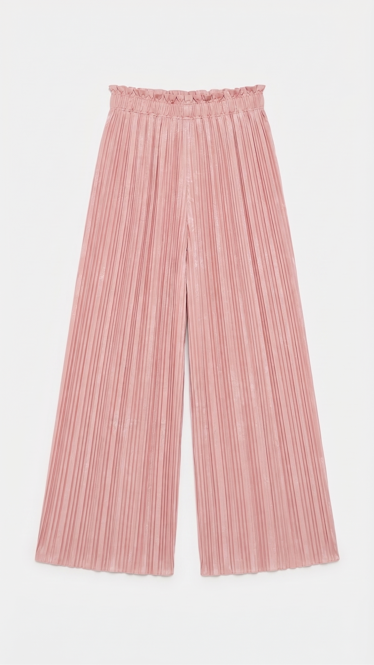 Blush Pink Jacquard Silk Top & Pleated Pants Set – Image 3