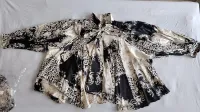 Black & Ivory Leopard Baroque Bow-Tie Silk Top & Pleated Pants Set – Image 3
