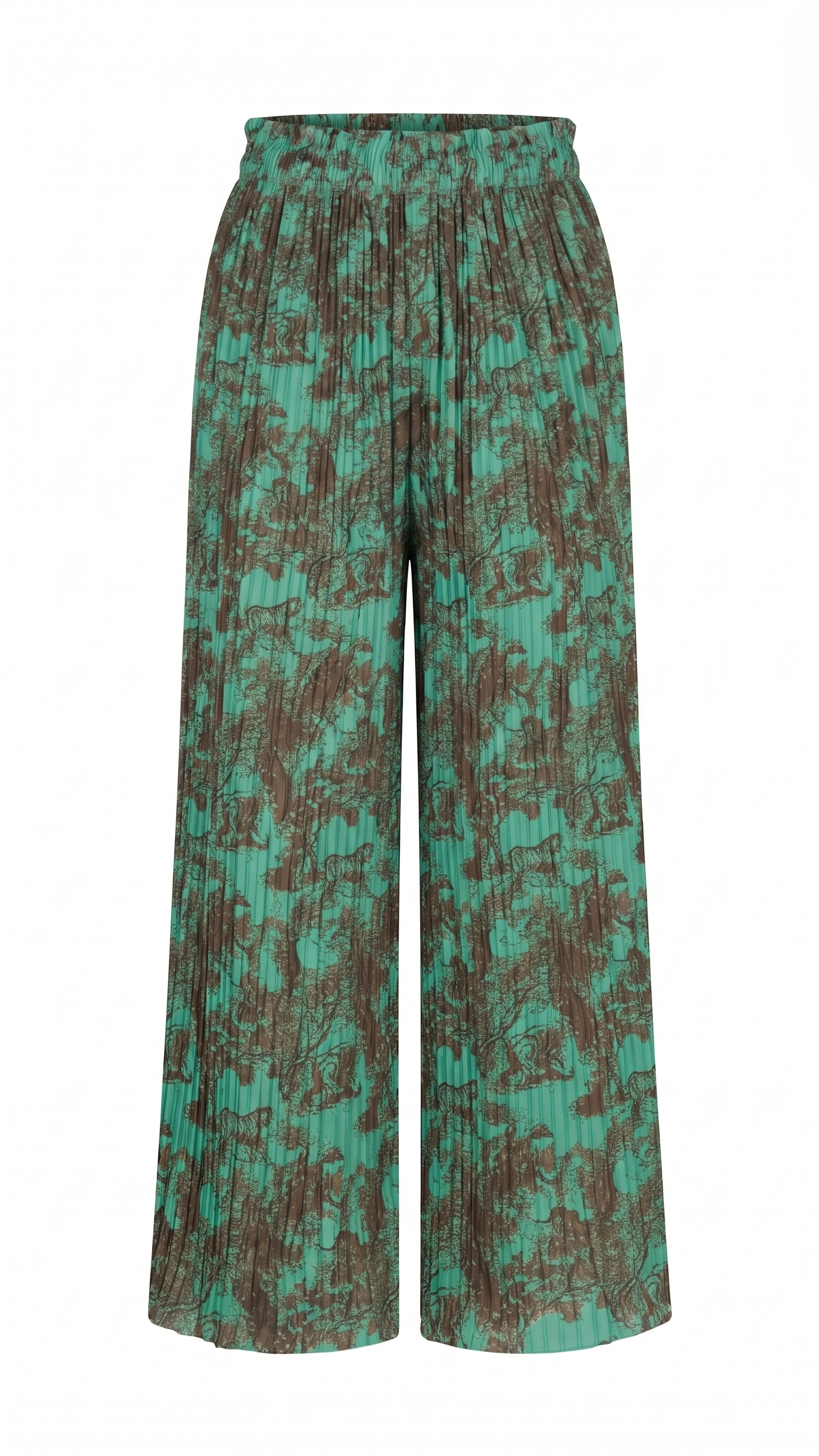 Emerald Abstract Layered Top & Pleated Pants Set – Image 3