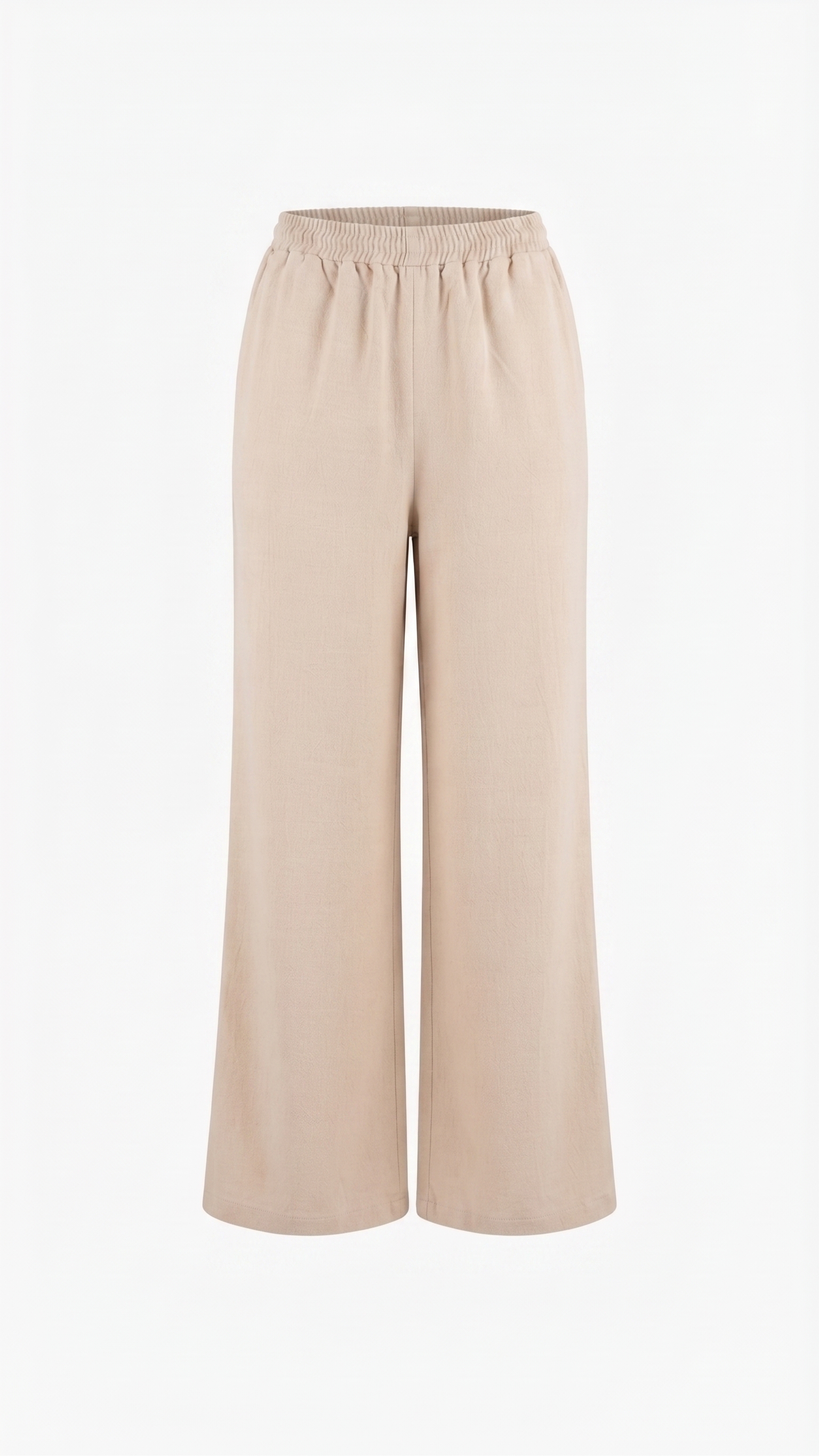 Champagne Embroidered Collar Top & Wide-Leg Pants Set – Image 3