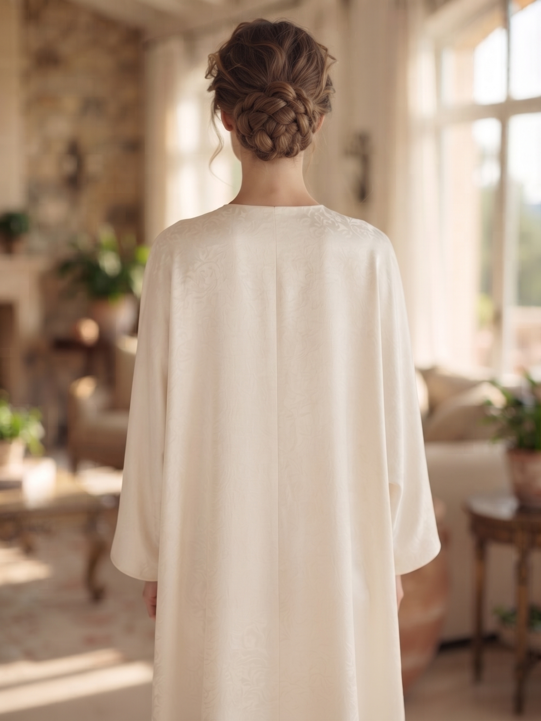 Ivory Embellished Draped Kaftan – Image 2