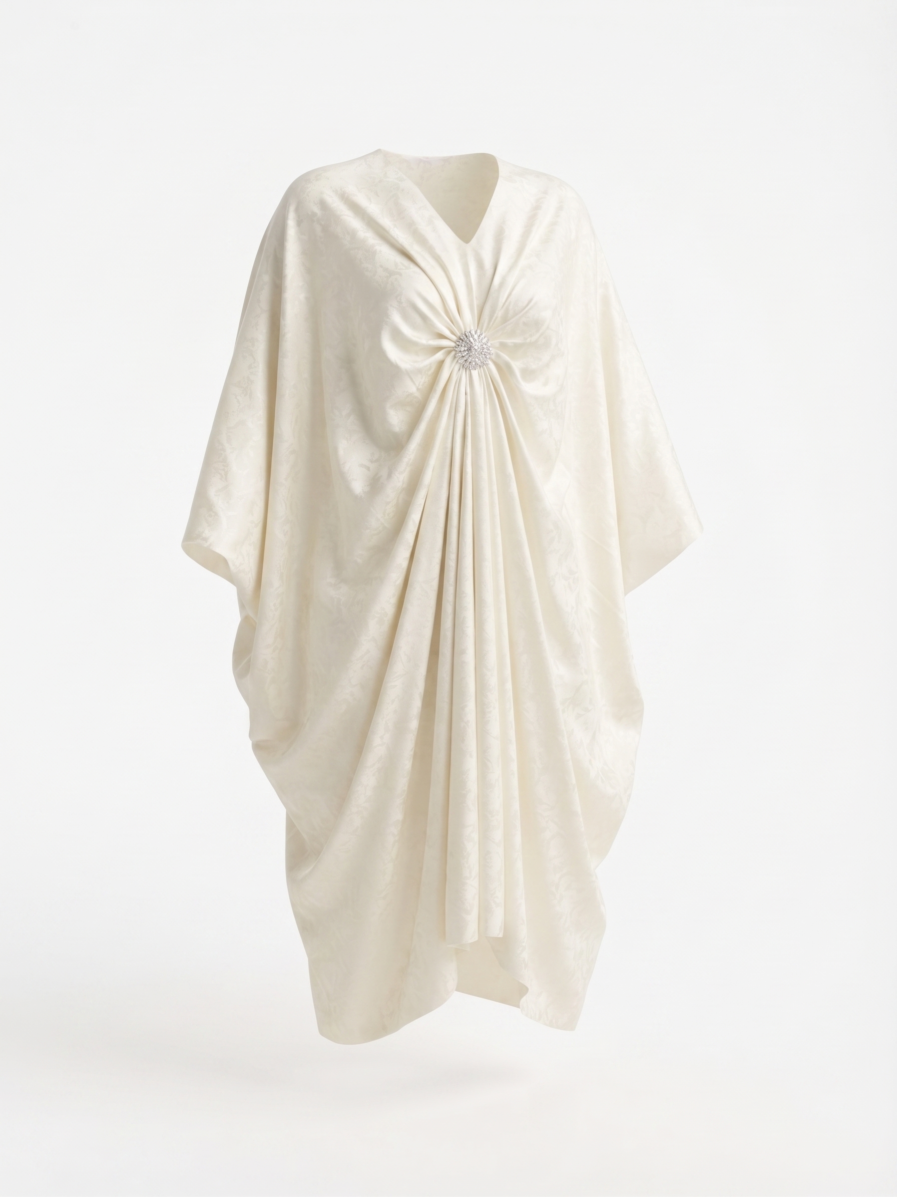 Ivory Embellished Draped Kaftan – Image 4