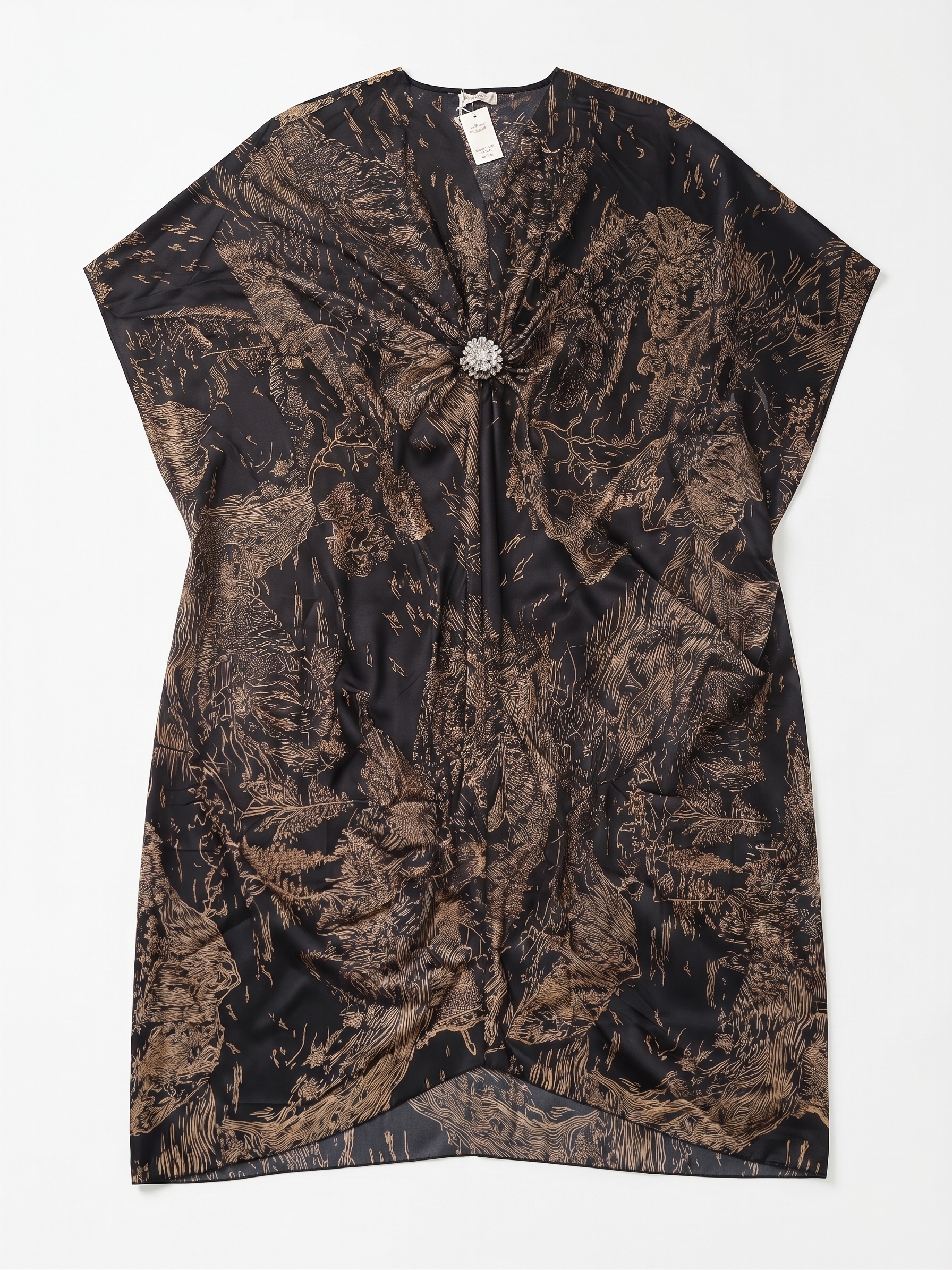 Black & Gold Ornamental Draped Kaftan – Image 4