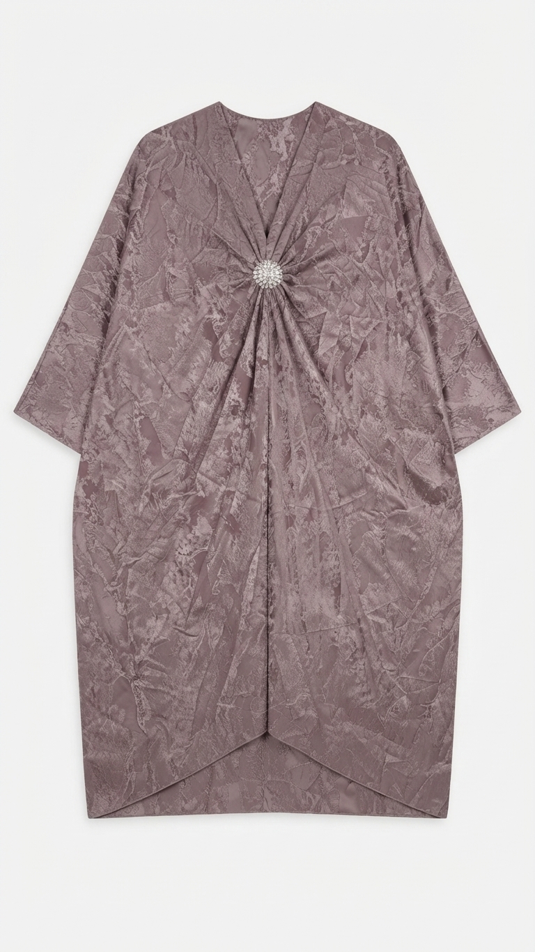 Dusty Lavender Embellished Draped Kaftan – Image 3