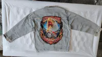 Live To Ride Embroidered Distressed Denim Jacket – Image 4