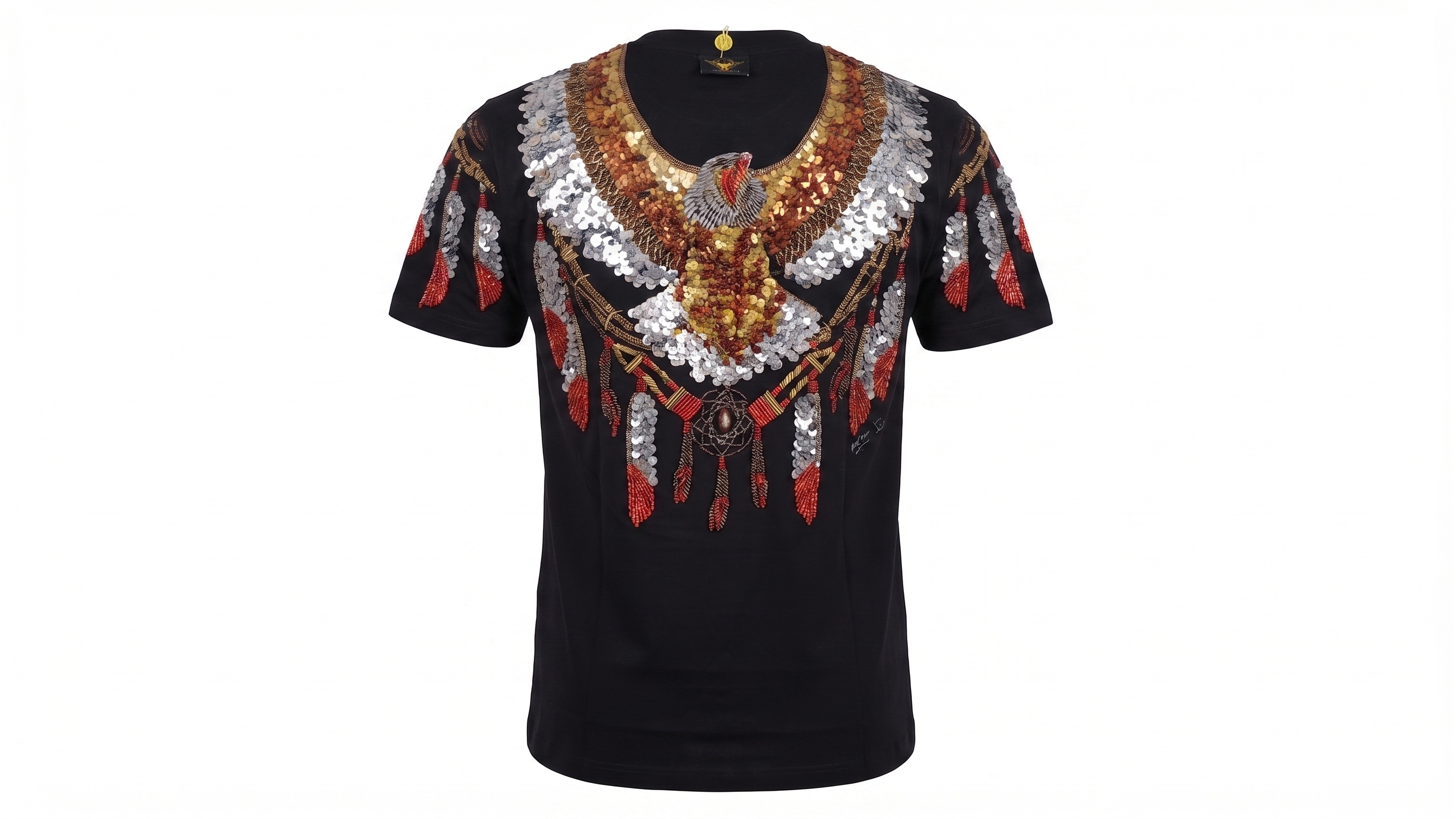 Black Winged Eagle Embellished T-Shirt – Image 4
