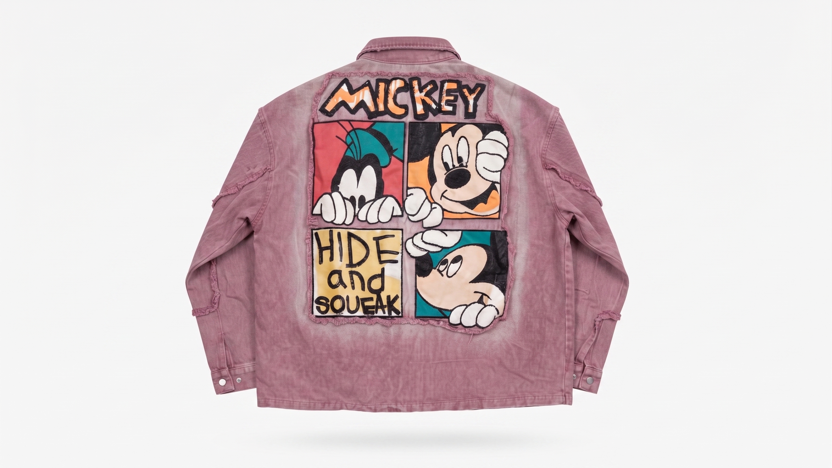 Dusty Pink Mickey Graphic Denim Jacket – Image 5