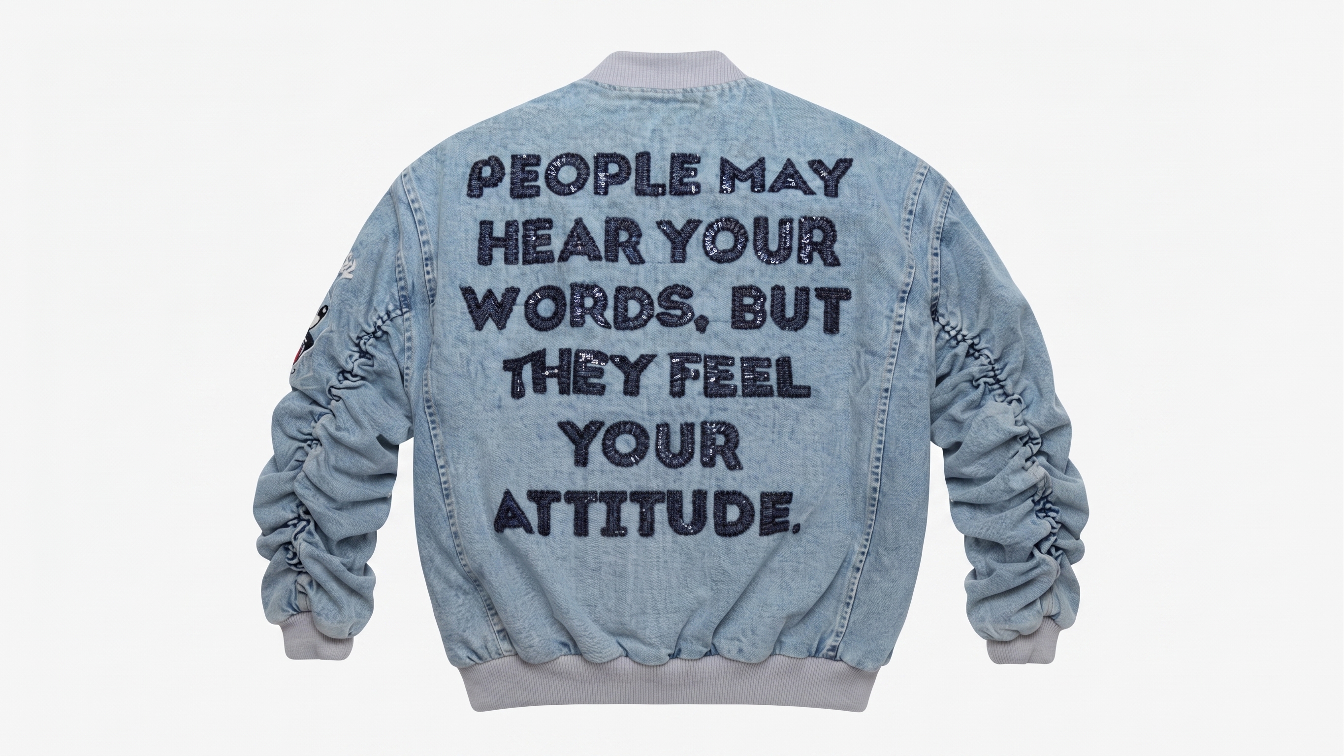 Light Blue Looney Tunes Sequin Bomber Jacket – Image 5