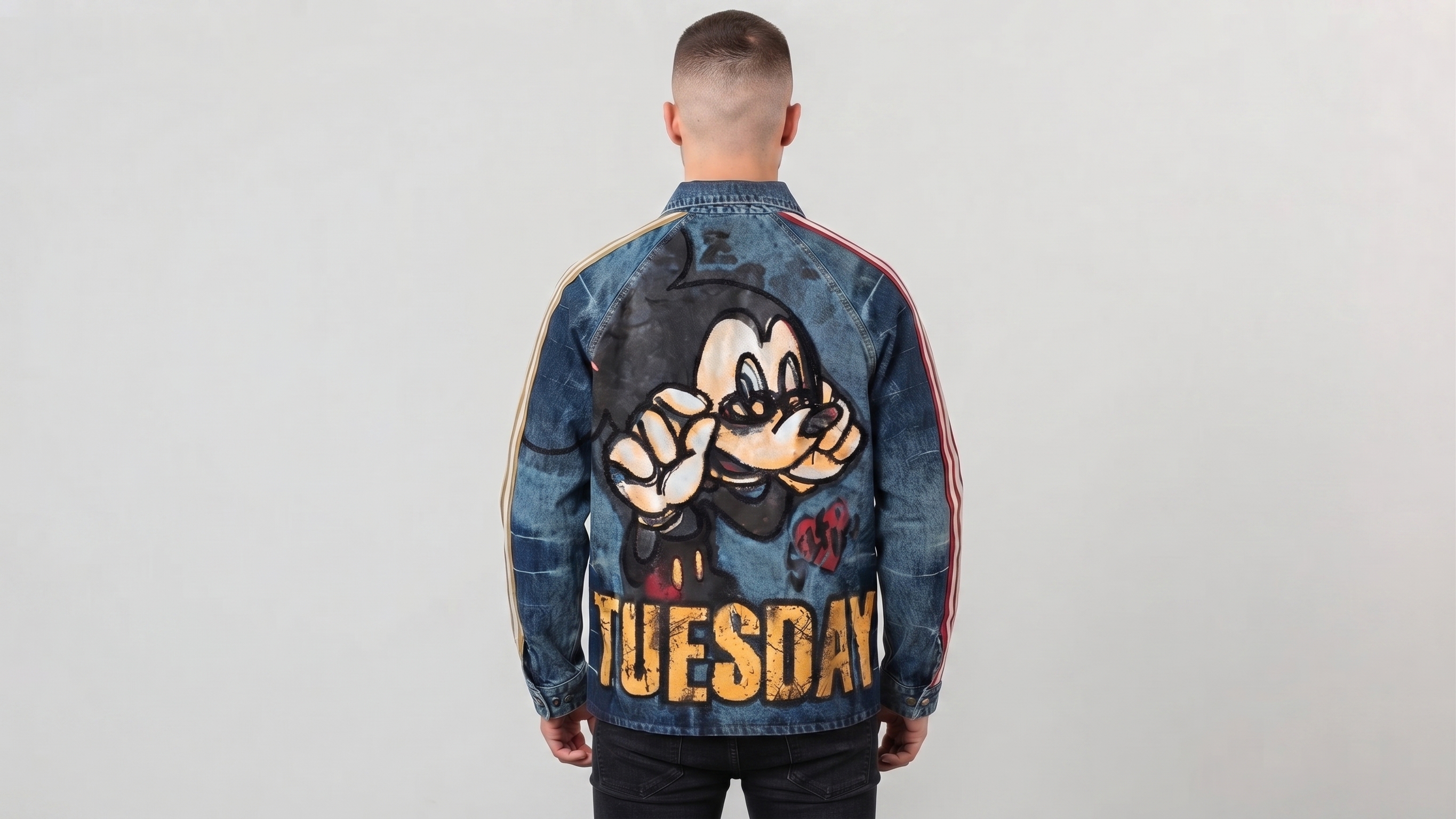 Blue Mickey Tuesday Graphic Denim Jacket – Image 3