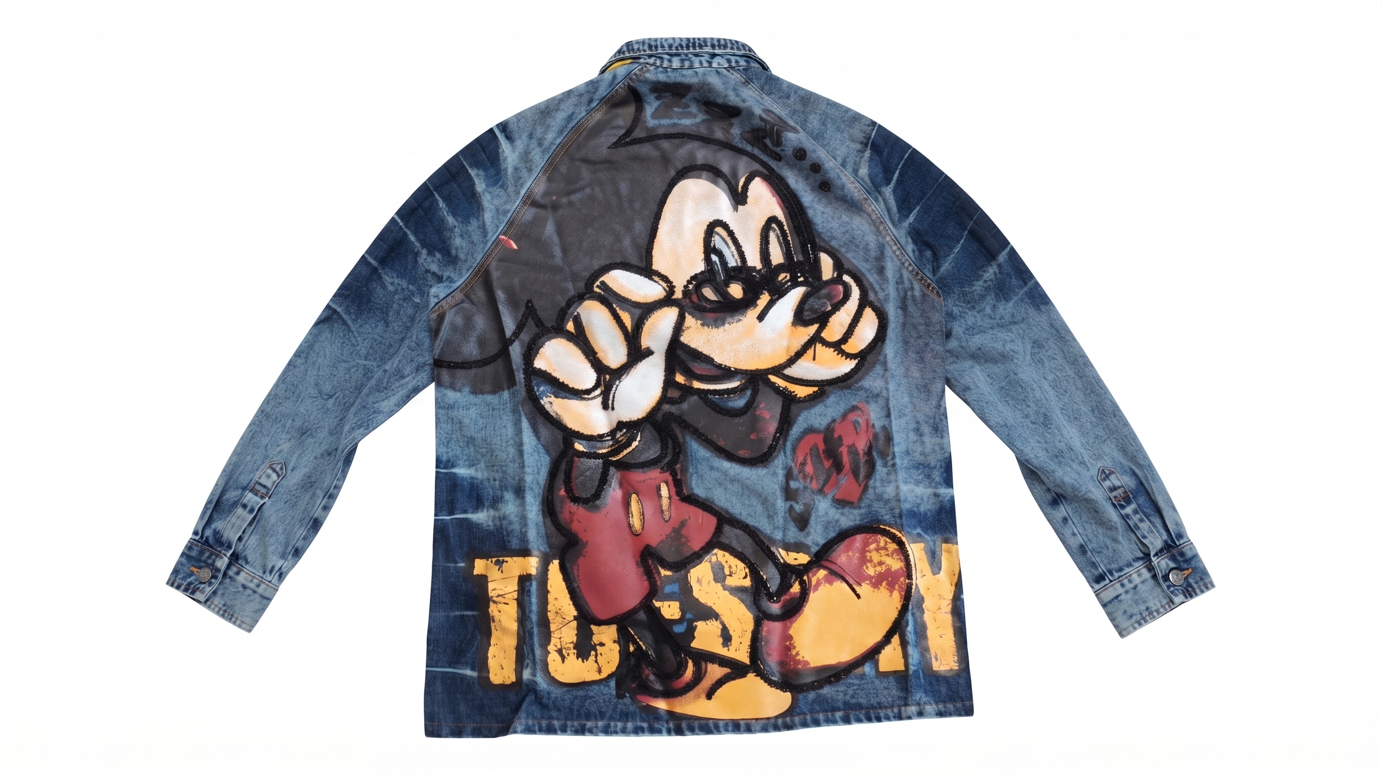 Blue Mickey Tuesday Graphic Denim Jacket – Image 2
