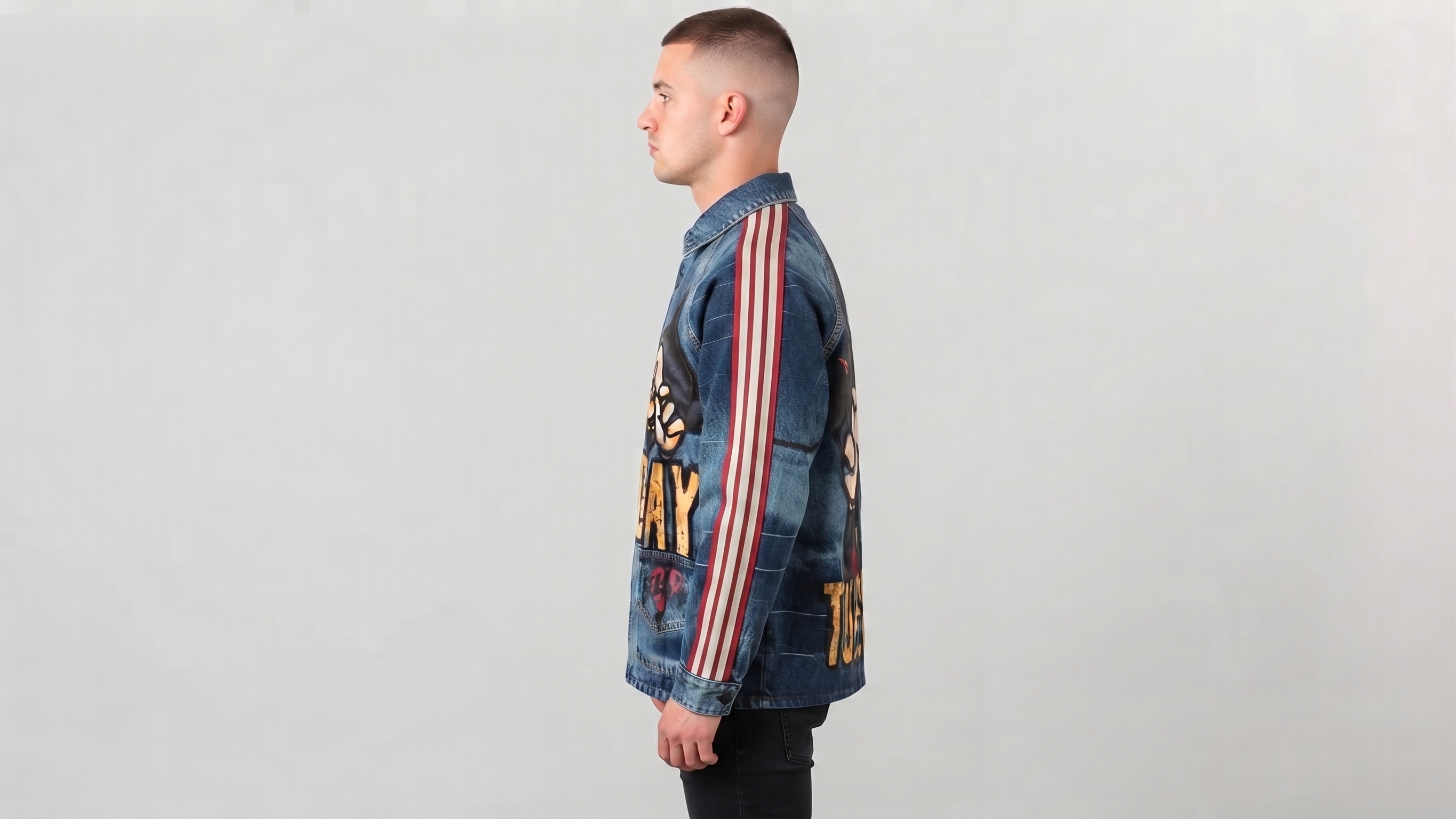 Blue Mickey Tuesday Graphic Denim Jacket – Image 4