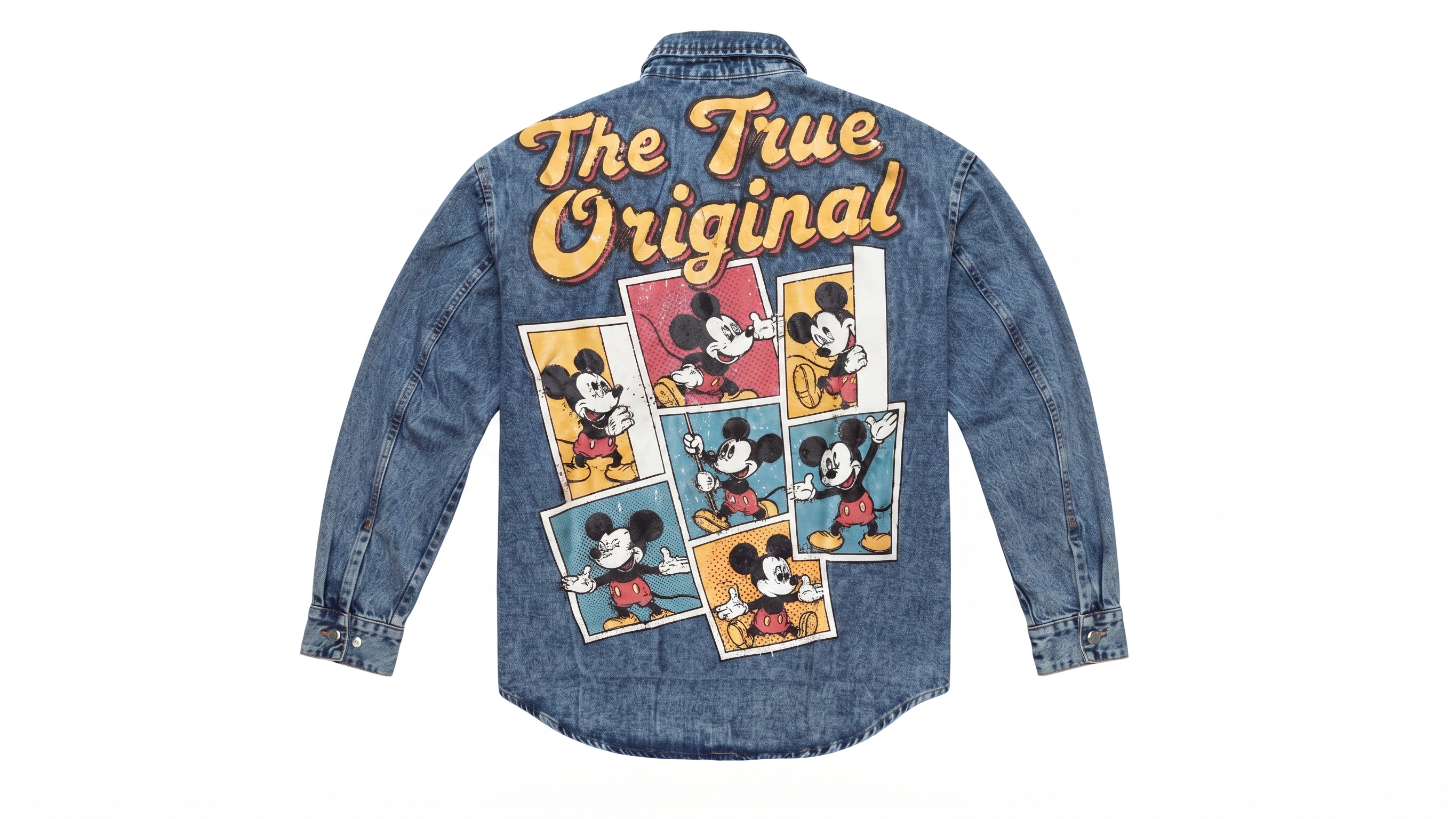 Blue Mickey Mouse Graphic Denim Shirt Jacket – Image 5