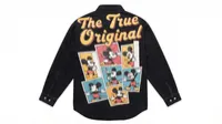 Black Mickey Mouse Graphic Stripe Shirt Jacket – Image 5