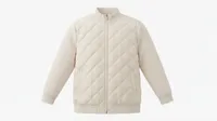 Ivory Quilted Knit-Sleeve Bomber Jacket – Image 4