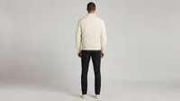 Ivory Quilted Knit-Sleeve Bomber Jacket – Image 1