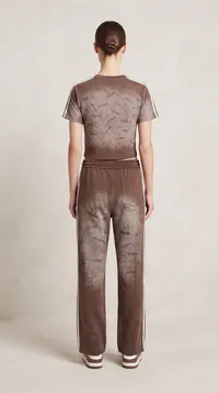 Brown Mickey Mouse Graphic Embroidered Tracksuit Set – Image 2