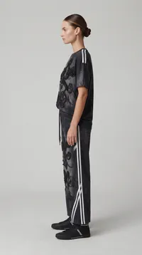 Black Mickey Mouse Monochrome Wide Leg Tracksuit Set – Image 3