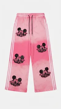 Pink Mickey Gradient Embroidery Wide Leg Set – Image 5